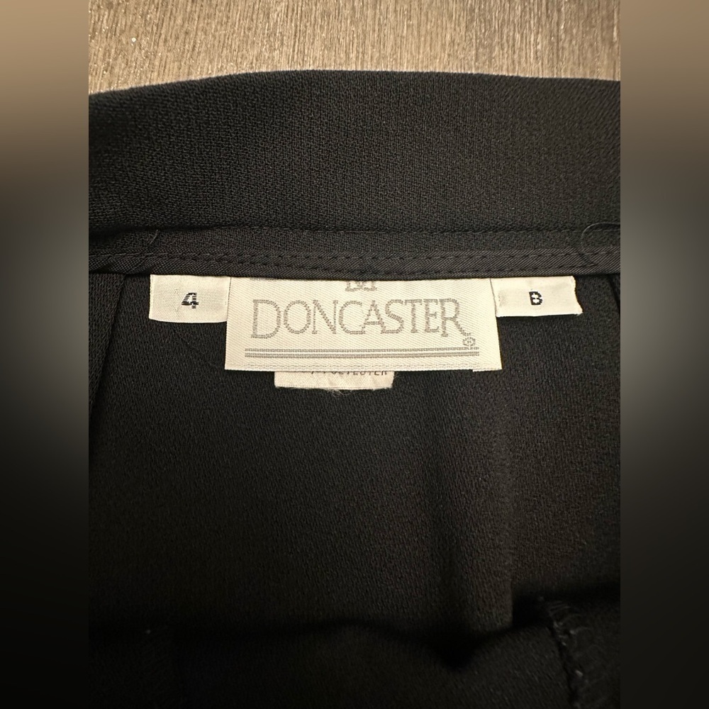 DONCASTER BLACK DOUBLE BUTTONED FLAIR BOTTOM BUSINESS SKIRT - Size 4 SKU:552 - Picture 3 of 6